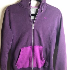 Nike Two Toned Purple Zip Up Hoodie Medium